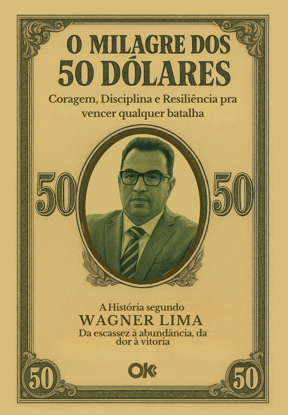 Retrato estilizado do autor emoldurado, inspirado na capa do livro